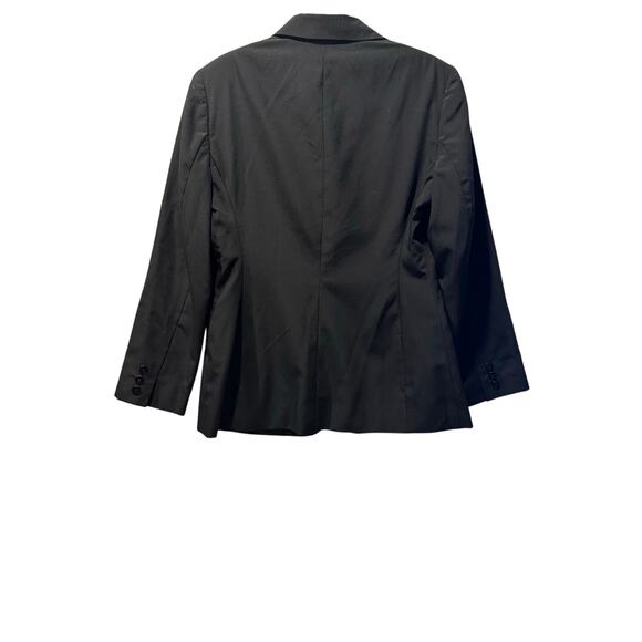 Brooks 346 Women’s Size 8 Blazer Suit Jacket Wool Blend Solid Black Business - Picture 2 of 7